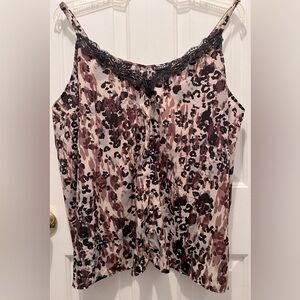 Torrid Women's Plus Size 3 Chablis Lace Trim Cami Top Animal Print